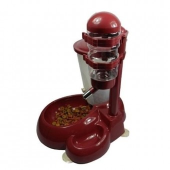 Bebedouro e Comedouro Automatico Cães - Vinho Bebedouro e Comedouro Automatico Cães - Vinho
